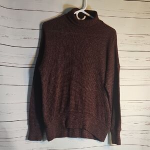 Turtleneck Sweater Knit Pullover Cozy Relaxed Fit Maroon‎ Size 4